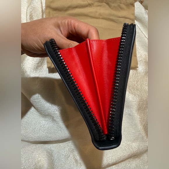 NEW Christian Louboutin Panettone Studs Logo Black Purse Zip Clutch Big Wallet - Picture 13 of 16